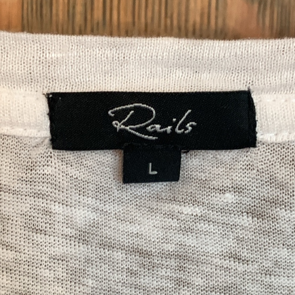 Rails Linen Blend Sheer Lightweight Flamingo T-Sh… - image 3